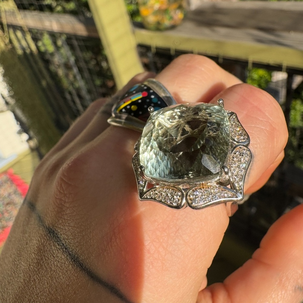 Stunning Sterling Silver Statement Ring With Extr… - image 8